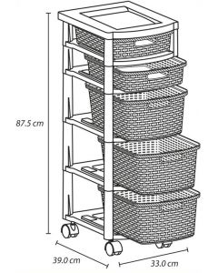 CAJONERO RATTAN 2P3G TP (*)